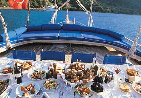 The world famous Turkish cuisine aboard Luxury Princess Funda Yacht